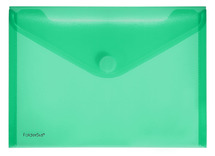 Enveloptas - A5 - transparant - met velcro-sluiting - groen - set van 10