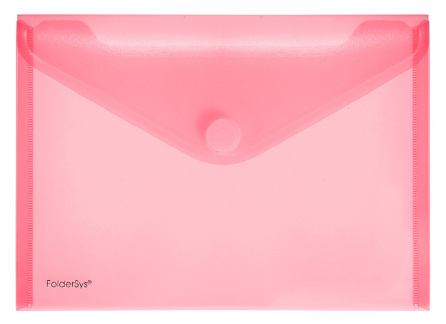 Enveloptas - A5 - transparant - met velcro-sluiting - rood - set van 10