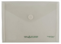 Enveloptas - FolderGreen - A5 - transparant - met velcro-sluiting - wit - set van 10