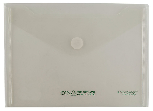 Enveloptas - FolderGreen - A5 - transparant - met velcro-sluiting - wit - set van 10