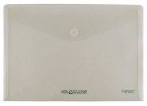 Enveloptas - FolderGreen - A4 - transparant - met velcro-sluiting - wit - set van 10