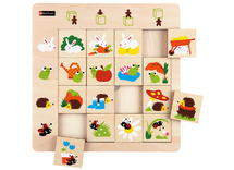 Puzzel - inlegpuzzel - ruimtelijke herkenning - konijn, kikker, egel, lieveheersbeestje - 16 stukjes - hout - per stuk