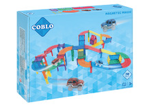 Bouwset - Coblo Racetrack - klassieke racebaan - magnetisch - set van 70 assorti