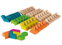 Bouwset - blokken - hout - geoblokken - set van 60