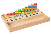 Rekenspel - ballonnen en ringen - hout - per set