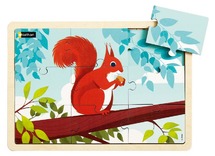 Themapuzzel - de eekhoorn - 9 stukjes - hout - per stuk
