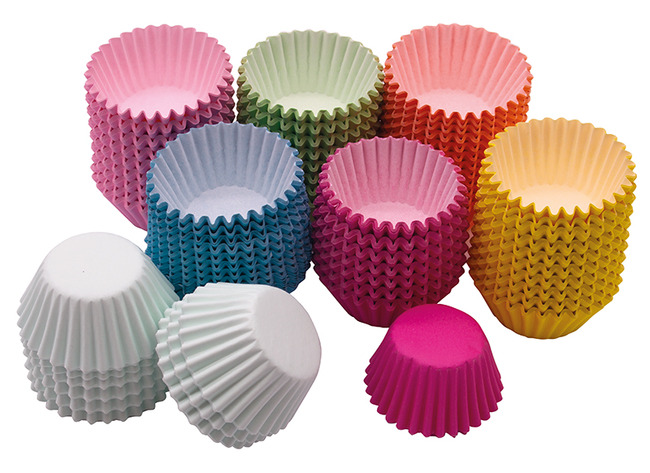 Knutselpapier - cupcake vormpjes mini - diverse kleuren- set van 1400 assorti