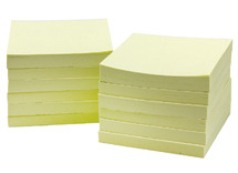 Memoblaadjes - Apli - zelfklevend - gerecycleerd - geel - 75 x 75 mm - set van 12