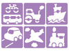 Sjablonen - voertuigen - set van 6 assorti