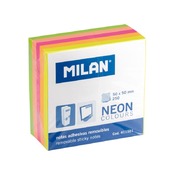 Memoblaadjes - Milan - zelfklevend - neon kleuren - 50 x 50 mm - blok van 250 vellen