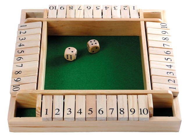 Spel - shut the box - dobbelspel - hout - per spel