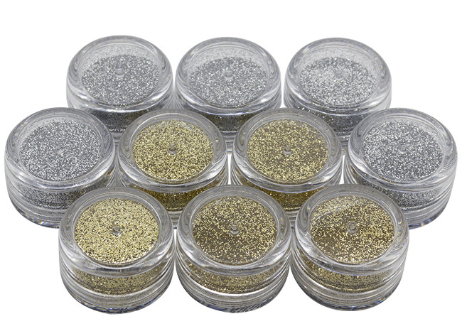 Glitterpoeder - MiKimFX Magic Dust - goud en zilver - schmink - set van 10 assorti