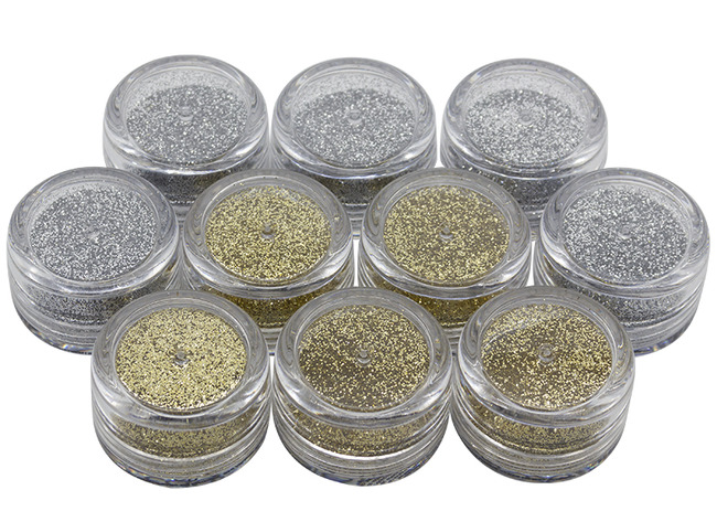 Schmink - glitterpoeder - MiKimFX Magic Dust - goud en zilver - set van 10 assorti