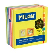 Memoblaadjes - Milan - zelfklevend - neon kleuren - 76 x 76 mm - blok van 400 vellen
