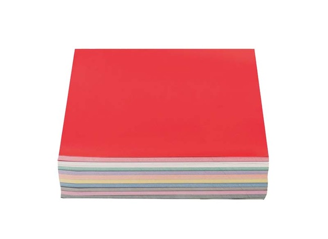 Knutselpapier - glanspapier - vouwbladen - 15 x 15 cm - verschillende kleuren - set van 500