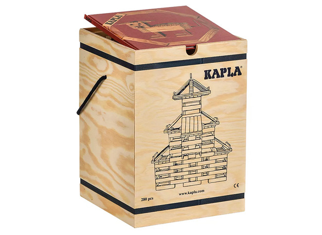 Bouwset - Kapla - houten blokken - met houten kist - set van 280