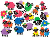 Stickers - schapen - vilt - decoratie - set van 100 assorti