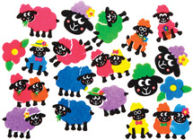 Stickers - schapen - vilt - decoratie - set van 100 assorti