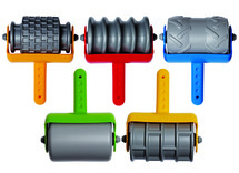 Boetseermateriaal - boetseerrollen - zand - set van 5 assorti