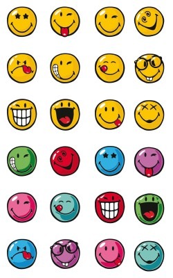 STICKERS - GRAPPIGE SMILEYS - SET VAN 24