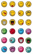 Stickers - grappige smileys -assortiment van 24