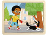 Puzzel - themapuzzel - Nathan - zorg dragen voor dieren - 9 stukjes per puzzel - hout - set van 4 assorti