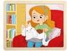 Puzzel - themapuzzel - Nathan - zorg dragen voor dieren - 9 stukjes per puzzel - hout - set van 4 assorti