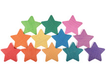 Open-ended - Ocamora - sterren - regenboog - hout - set van 12 assorti