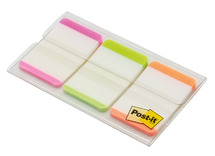 Memoblaadjes - Post-it Strong - zelfklevend - neon kleuren - 25,4 x 38 mm - set van 66