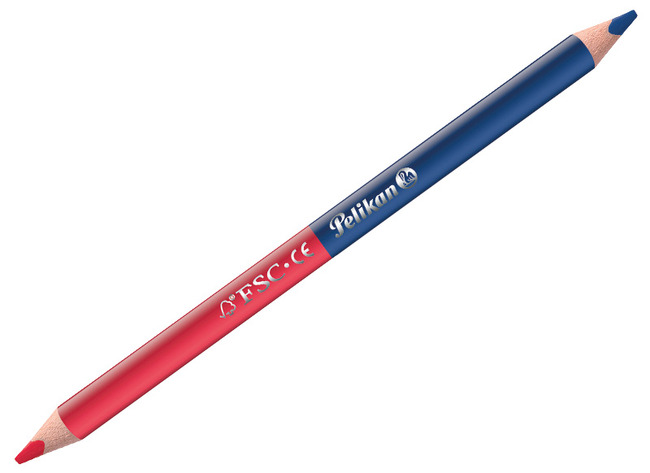 Potloden - kleurpotloden - Pelikan - driehoekig - dik - tweekleurig - set van 2