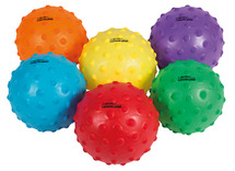 Bal - noppenbal - Spordas - 25 cm - tactiel - set van 6 assorti