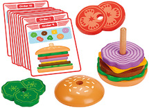 Kleur en vorm - nabouwen - Lakeshore Learning - Create-A-Burger Sequencing Stacker - hamburgers - per spel