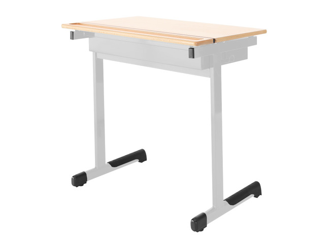 TABLE éLèVES TAURUS, SIMPLE, H. RéGLABLE, RANGEMENT AVEC CLAPET, STRUCT. COLORéE