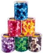 Decoratie - pompons - 6 verschillende kleuren - 1,9 cm diameter - voordeelpakket - assortiment van 1500