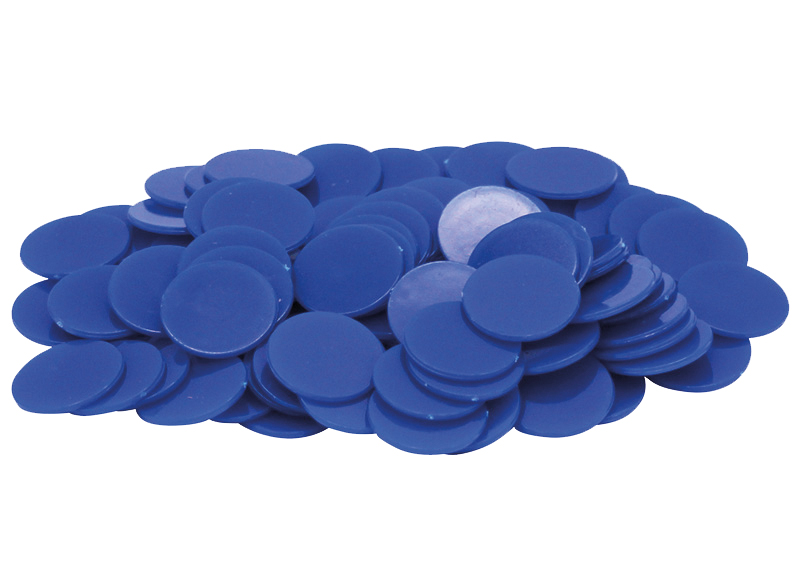 JETONS EN PLASTIQUE - 18 MM - SET/100 PAR COULEUR - Baert