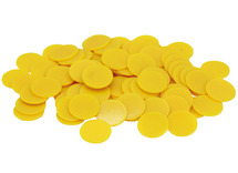 Rekenschijfjes - tellen en sorteren - 1,8 cm diameter - geel - set van 100