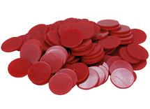 Rekenschijfjes - tellen en sorteren - 1,8 cm diameter - rood - set van 100
