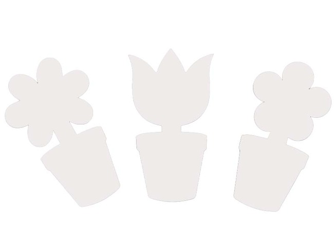 Formes En Carton Pots De Fleurs - Set/30