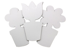 Figuren - bloempot - karton - blanco - set van 30 assorti
