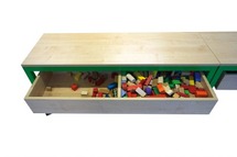 OPBERGKIST - GROOT - VOOR ZITBANK METALEN POTEN - 120 CM