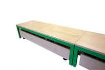 OPBERGKIST - GROOT - VOOR ZITBANK METALEN POTEN - 160 CM
