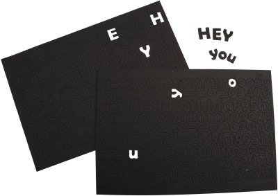 Stickers - foam - cijfers en letters - zwart - per set