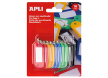 Sleutelhangers - Apli - 22 x 51 mm - met tekstvenster - gekleurd - set van 10
