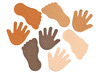 Stickers - foam - handen en voeten - huidskleur - set van 200 assorti