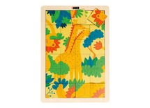 Themapuzzel - de giraffen en de leeuw - 24 stukjes - hout - per stuk