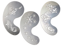 Sjablonen - ijskristal, prinses en Art Deco - schmink - set van 3 assorti
