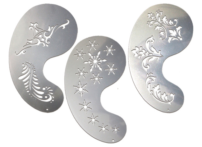 Sjablonen - ijskristal, prinses en Art Deco - schmink - set van 3 assorti