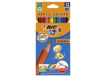 Potloden - kleurpotloden - BIC Kids Evolution ECOlutions - zeshoekig - etui - set van 12 assorti