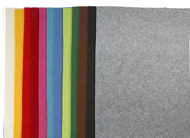 Vellen - vilt - 21 x 30 cm x 3,0 mm - set van 12 assorti