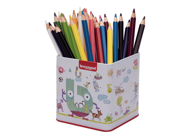 CRAYONS DE COULEUR - BRUYNZEEL - GROS MODULE - POT/48
